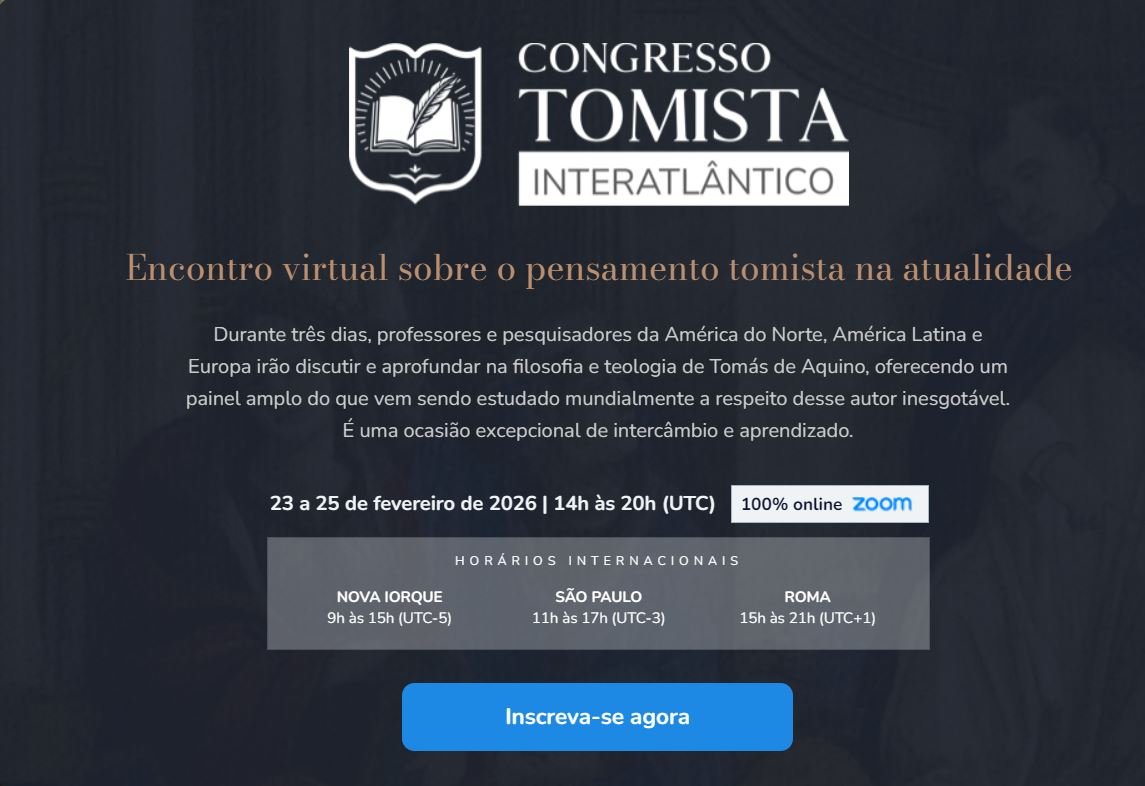 Encontro virtual sobre o pensamento tomista (23 al 25 feb)